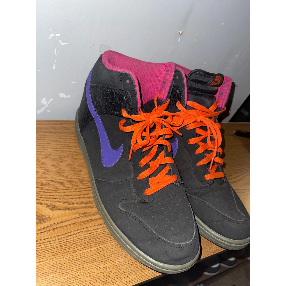 Nike Dunk‎ High Godzilla Size 13 Mens 2012 Black Purple Orange 317982-053 - Picture 3 of 16